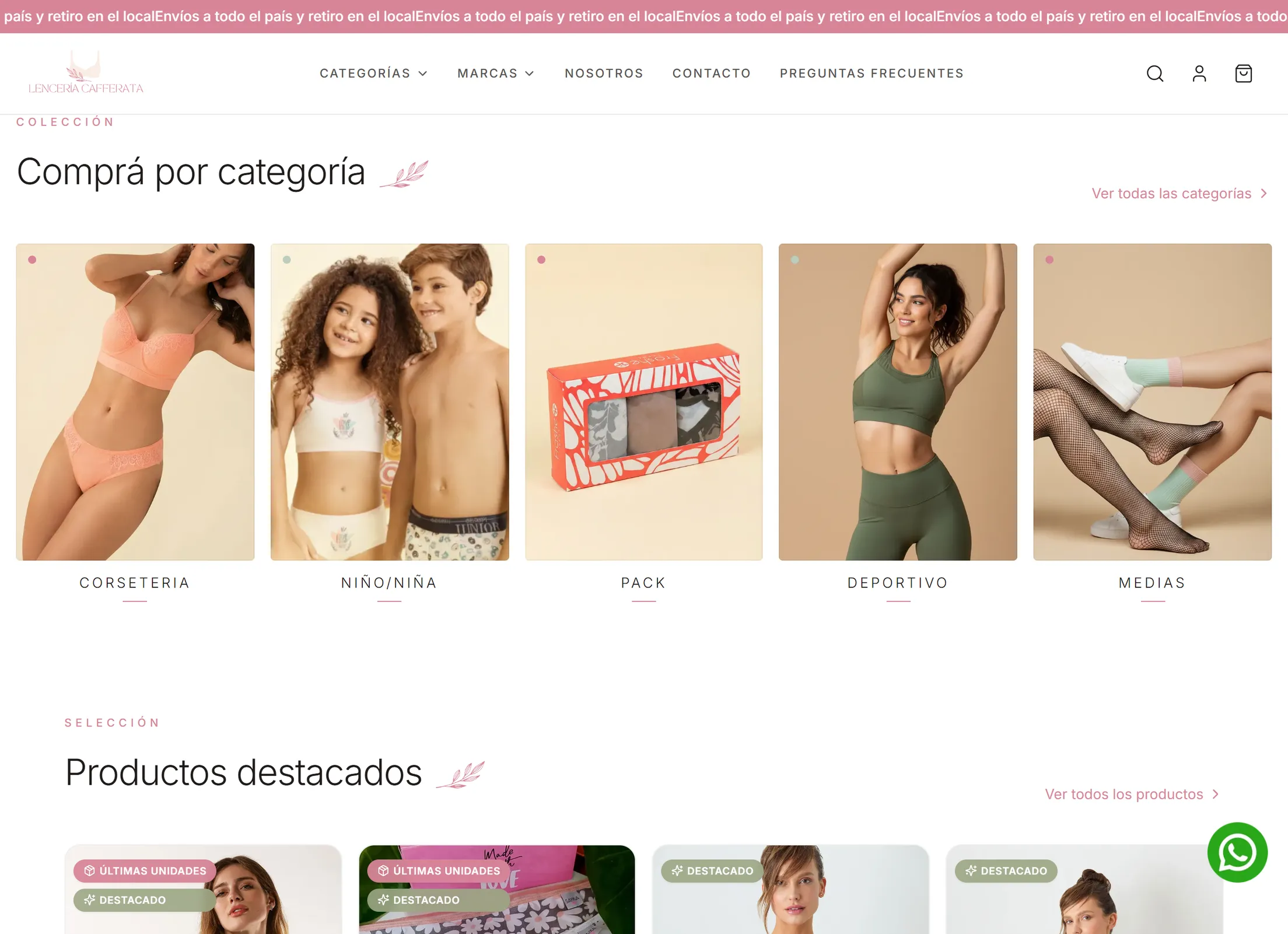 Tienda online de Lencería Cafferata