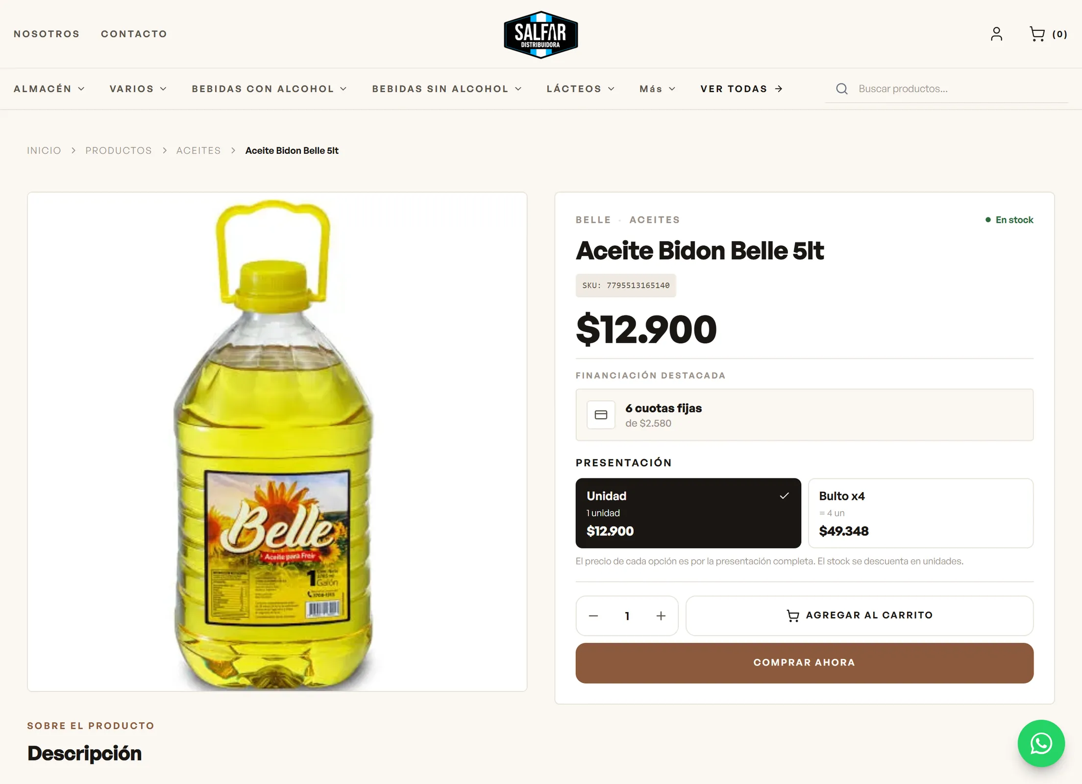 Tienda online de Salfar Distribuidora