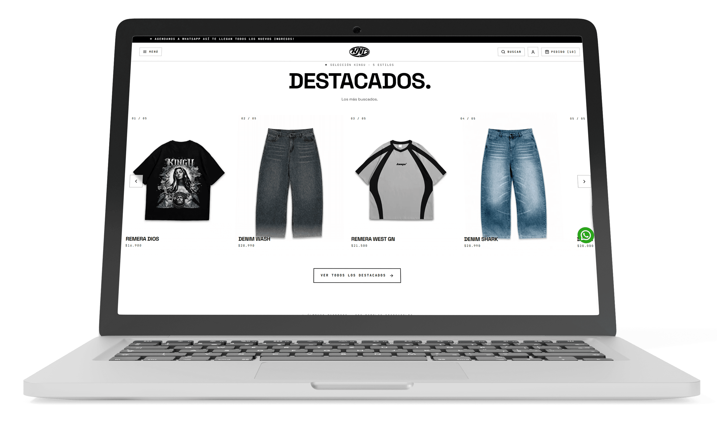 Tienda online de un cliente de SISTEMAR mostrando su catálogo de productos